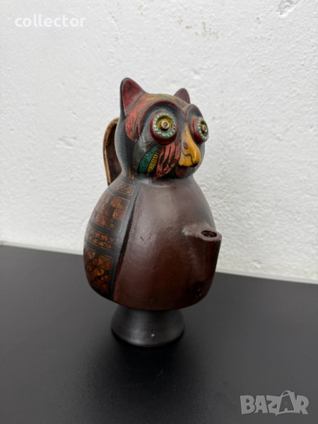 Мексиканска теракота с изображение на сова. №7421, снимка 1