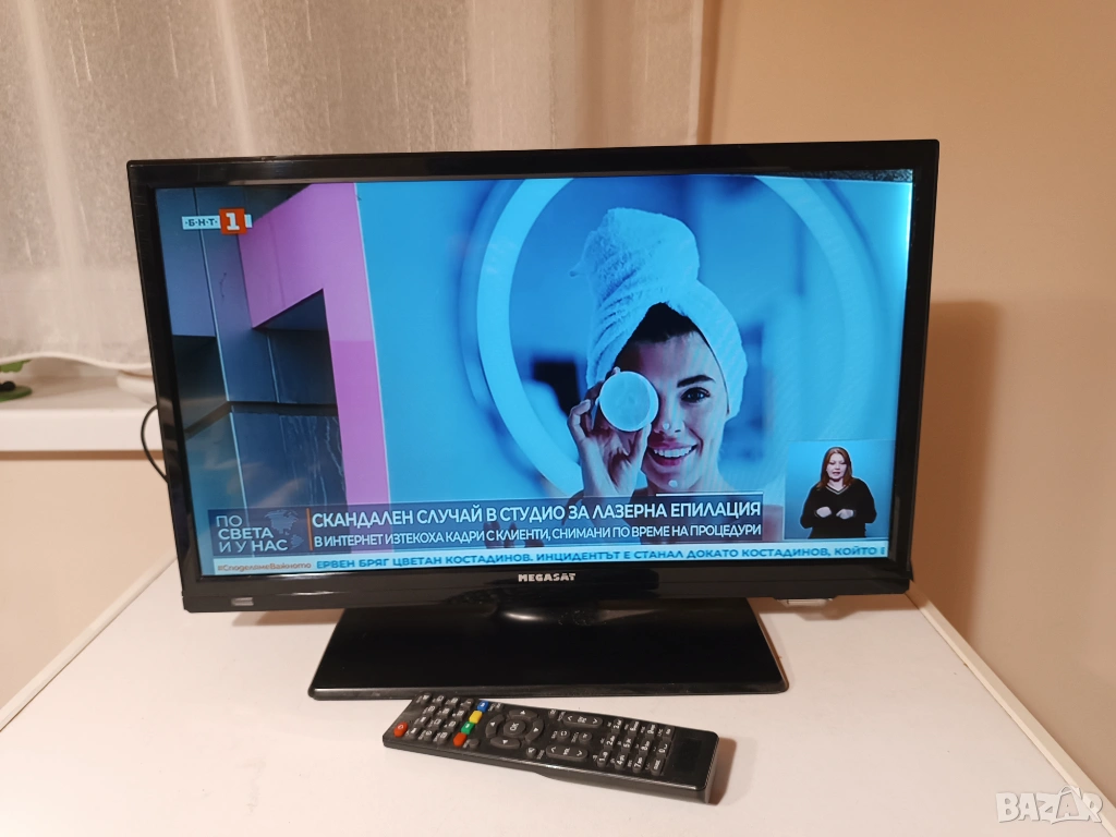 Телевизор Megasat 12/24/32 волта...DVD...USB..19 инча, снимка 1