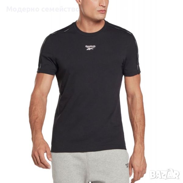 Мъжка тениска reebok workout ready piping tee black, снимка 1