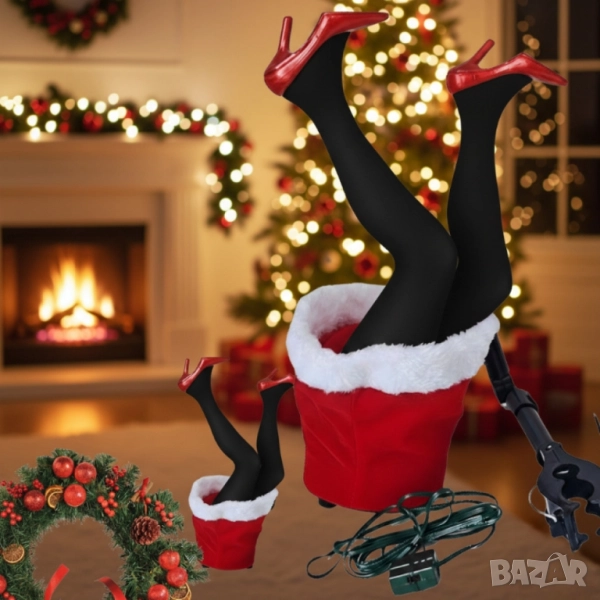 Коледна светеща декорация Снежанка в чувала, снимка 1