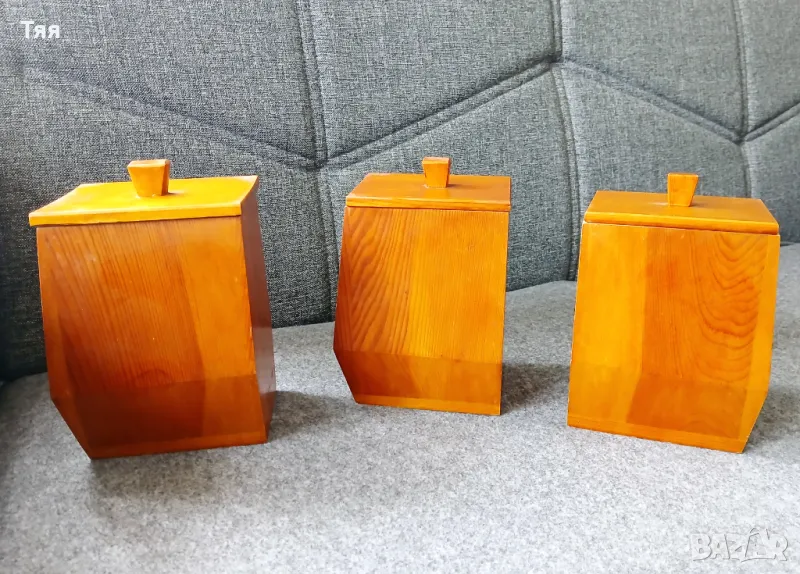 Дървени буркани за подправки , снимка 1