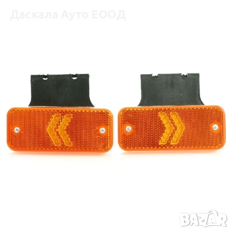 1бр. ЛЕД LED габарит Krone ОРАНЖЕВ със стрелки с 12 диода със скоба , 12-24V