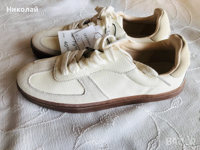 Маратонки  / сникърси / спортни обувки Reserved, естествена кожа, 42 номер, бели, нови с етикет