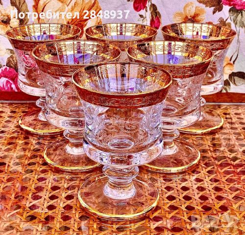 Кристални чаши Мурано, снимка 1 - Чаши - 46423742