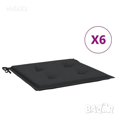 vidaXL Възглавници за столове 6 бр черни 40x40x3 см Оксфорд плат(SKU:314017), снимка 1 - Столове - 49248280