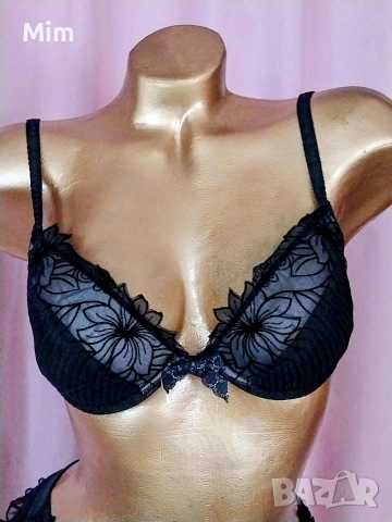 75 C M К-т Черен сутиен и бикина , снимка 3 - Бельо - 54035200
