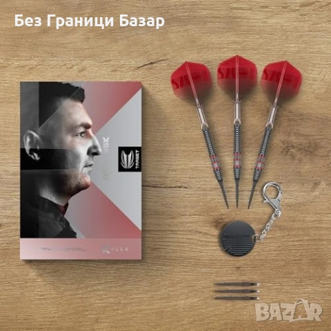 Нов Професионален дартс сет 95% волфрам K-Flex Swiss Storm 24g стрели, снимка 6 - Други спортове - 53278992