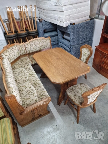 К-т Масивен Кухненски Ъгъл с Разтегателна Трапезна Маса и 2 бр.Стола-внос от Германия!, снимка 2 - Други - 53886522