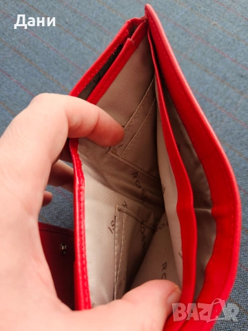 Чисто НОВО дамско портмоне Rossi от естествена кожа, ярко червено, снимка 8 - Портфейли, портмонета - 53700050