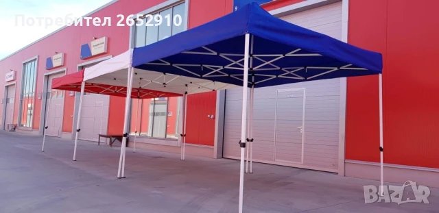 Сгъваеми шатри 3×3м ЛУКС и СУПЕРЛУКС! Метална конструкция, гумирано платнище.ТОП цена 219лв/111,97€, снимка 5 - Градински мебели, декорация  - 36731857