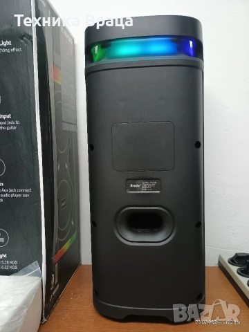 Чисто нова караоке колона Brodu BTS-2098. Акумулаторна е с 2бр. микрофони, снимка 11 - Караоке - 53600802