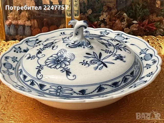 Чиния с похлупак Meissen, снимка 1 - Чинии - 48610142