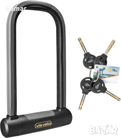 Скоба за велосипед Via Velo Bike U Lock | Elite U Lock 20CrMnTi Steel Anti-Theft 17mm, снимка 1 - Аксесоари за велосипеди - 46514251