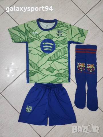 Зелен резервен Екип Ламин Ямал 10 с Чорапи Барселона, детско 2026 Комплект, снимка 2 - Футбол - 51222261