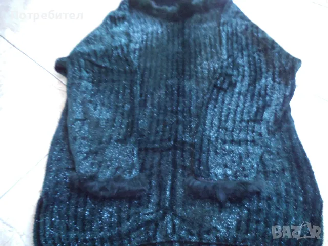 Нов дамски пуловер с пухчета М-L, снимка 6 - Блузи с дълъг ръкав и пуловери - 50226069