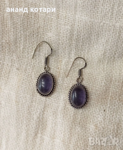 Висящи обеци от Тибет с естествени камъни, снимка 6 - Обеци - 53226495