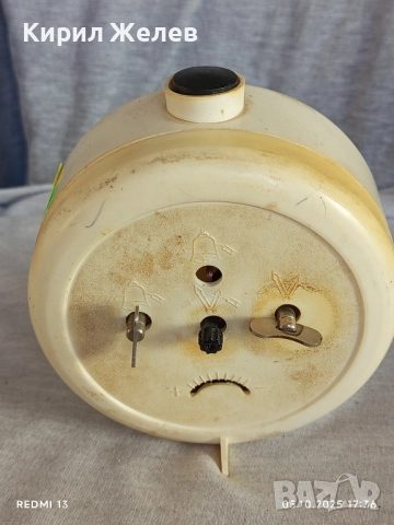 Винтидж механичен будилник ЯНТАР СССР рядък за КОЛЕКЦИЯ ДЕКОРАЦИЯ 44048, снимка 5 - Антикварни и старинни предмети - 51953288