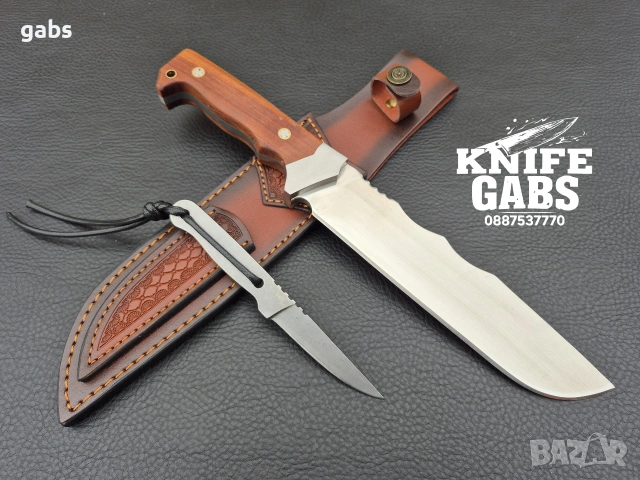 Уникален комплект от два ножа-масивен и компактен в една кания,LN437, снимка 2 - Ножове - 53176709