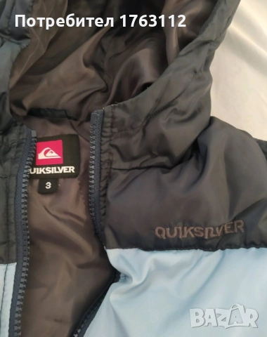 Quiksilver яке тип puffer за 3 г. дете, носено много малко, снимка 2 - Детски якета и елеци - 52950339