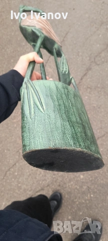 Декоративна дървена фигура щъркел/чапла, снимка 2 - Декорация за дома - 54281960