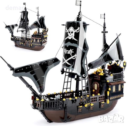 YEECHAO Комплект за построяване на пиратски кораб, играчка за конструиране за деца 8+ г., 621 части