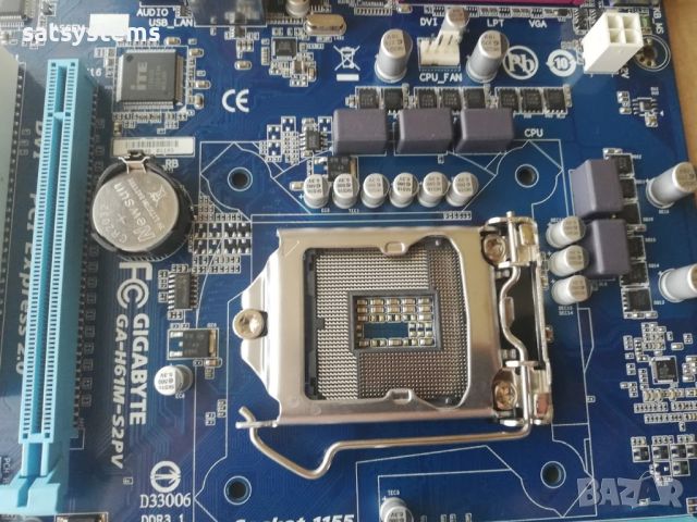  Дънна платка Gigabyte GA-H61M-S2PV Socket LGA1155, снимка 6 - Дънни платки - 46457169