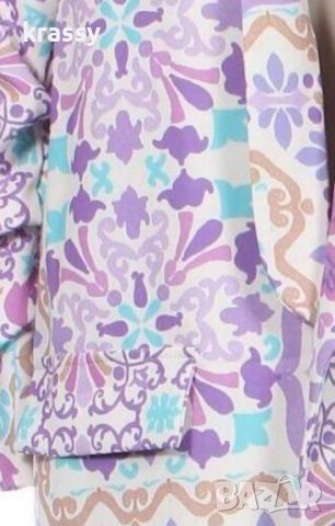 НОВО свежо цветно макси дамско сако (размер ХЛ), снимка 3 - Сака - 46049301