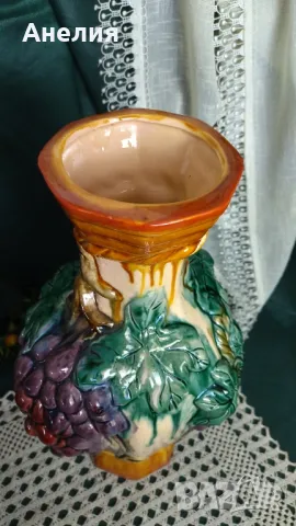 Ваза керамична с 3 д плодове от Италия , снимка 5 - Вази - 50276463