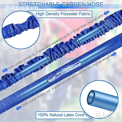 Разтегаем градински маркуч, 30 метра, с пистолет, снимка 5 - Градински инструменти - 52195242