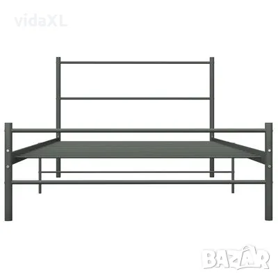 vidaXL Рамка за легло, сива, метал, 90x200 см(SKU:286493), снимка 3 - Спални и легла - 49040723