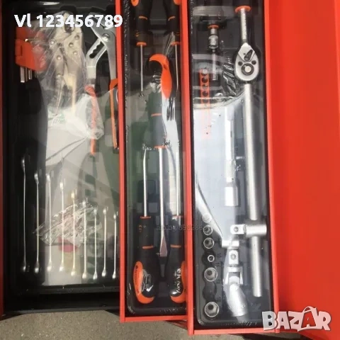 Сгъваем метален куфар с инструменти 85 части, снимка 3 - Куфари с инструменти - 53844300