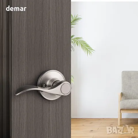 Probrico 3 комплекта дръжки за проходни врати, без ключ, цвят полиран никел, снимка 4 - Други стоки за дома - 49707851