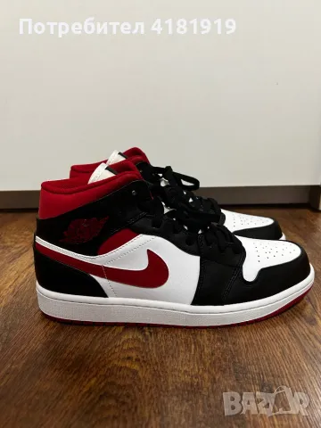 Air Jordan 1 Mid Black Gym Red, снимка 5 - Спортни обувки - 46939495