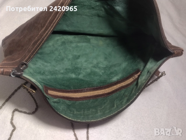 Винтидж дамска чанта от естествена кожа , снимка 4 - Чанти - 51468738