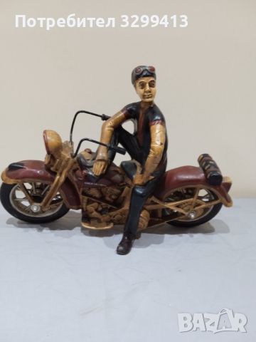 Дървена фигура моторист Harley Davidson, снимка 5 - Колекции - 45890770