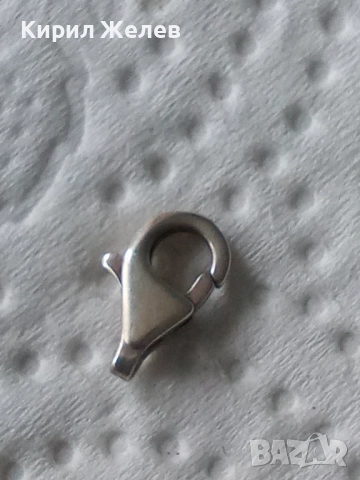 Сребърна карабинка закопчалка 43312, снимка 4 - Колиета, медальони, синджири - 52339335