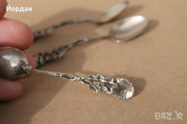 3 броя  сребърни лъжици , снимка 6 - Други ценни предмети - 49862401