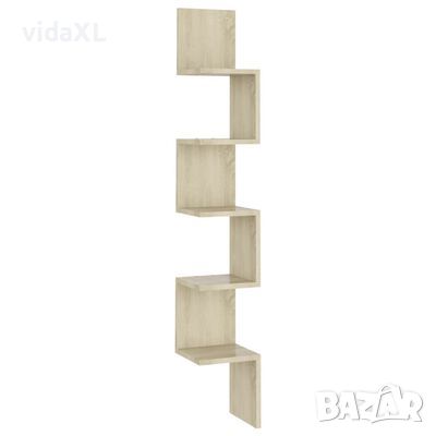 vidaXL Стенен ъглов рафт, дъб сонома, 20x20x127,5 см, ПДЧ(SKU:807280