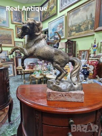 Страхотна антикварна френска бронзова фигура статуетка 