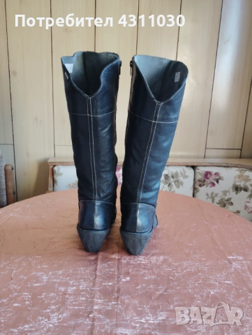 Черни дамски ботуши естествена кожа AICE 41 номер, снимка 3 - Дамски ботуши - 53165898