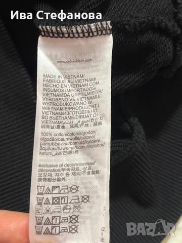 Дамски  черен памучен ватиран оригинален суичър суитшърт черен Calvin Klein качулка  памук памучен, снимка 6 - Блузи с дълъг ръкав и пуловери - 51782043