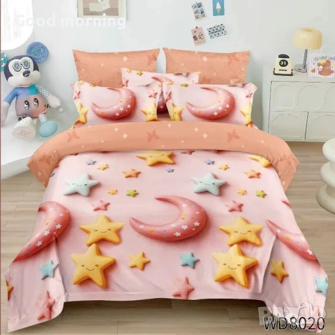 Флорален комплект с ластик, 100% памук 1 бр. х плик за завивка 200 x 230 cm 1 бр. х долен чаршаф , снимка 6 - Спално бельо - 54090345