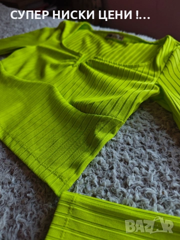 Дамска къса блуза с дълъг ръкав, снимка 3 - Блузи с дълъг ръкав и пуловери - 53846509