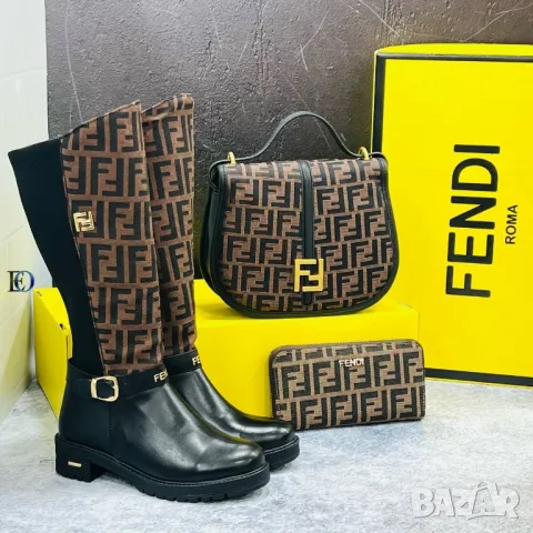 дамски ботуши, чанта и портмоне fendi , снимка 5 - Чанти - 47953288