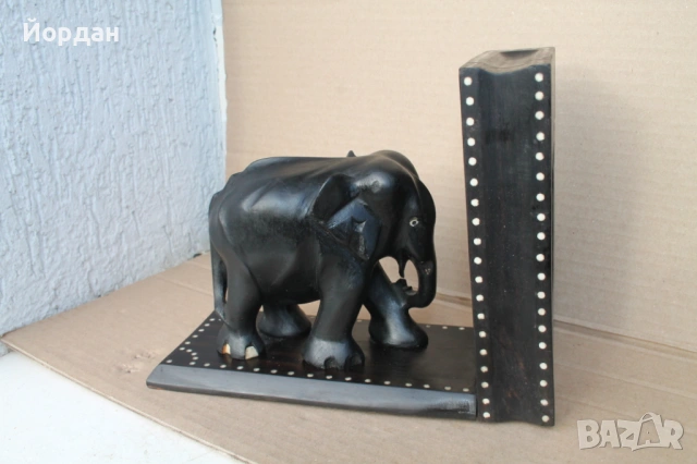 Дървена фигура Слон за Книга, снимка 6 - Антикварни и старинни предмети - 54149880