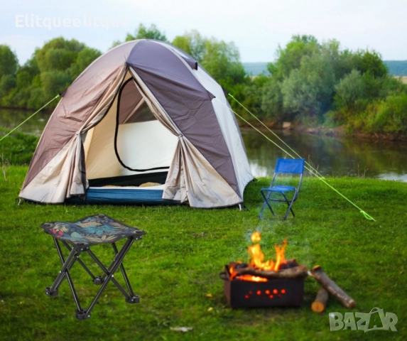 Преносима сгъваема табуретка за къмпинг, туризъм, риболов, плаж, снимка 4 - Къмпинг мебели - 52182545