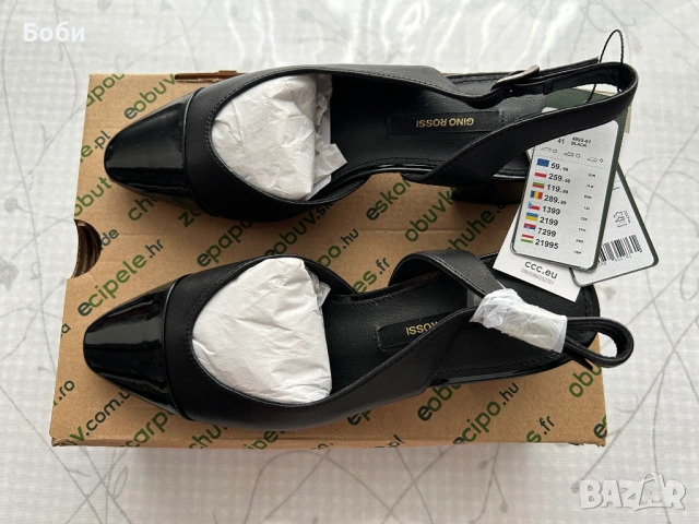 GINO ROSSI Дамски обувки 4893-01, Естествена кожа, Черни, снимка 4 - Дамски обувки на ток - 53105432