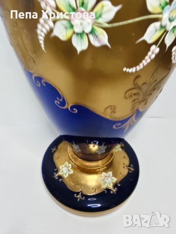 Голяма ваза  от чешки цветен кристал , снимка 9 - Вази - 53753086