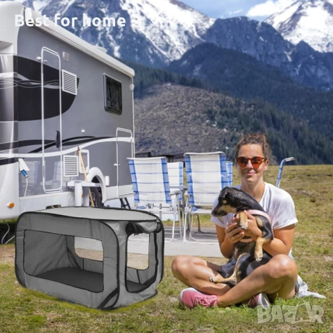 Сгъваема клетка за кучета с чанта за съхранение, снимка 3 - За кучета - 51061374