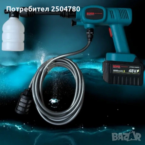 Акумулаторна водоструйка BOXER двойна батерия  48V с 2 батерии и куфар - мощна и компактна, снимка 2 - Друга електроника - 53882472